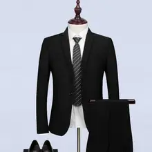 

40% Dropshipping!!Men Single Breasted Solid Color Slim Blazer Vest Pants Suit 3 Pieces Set for Business
