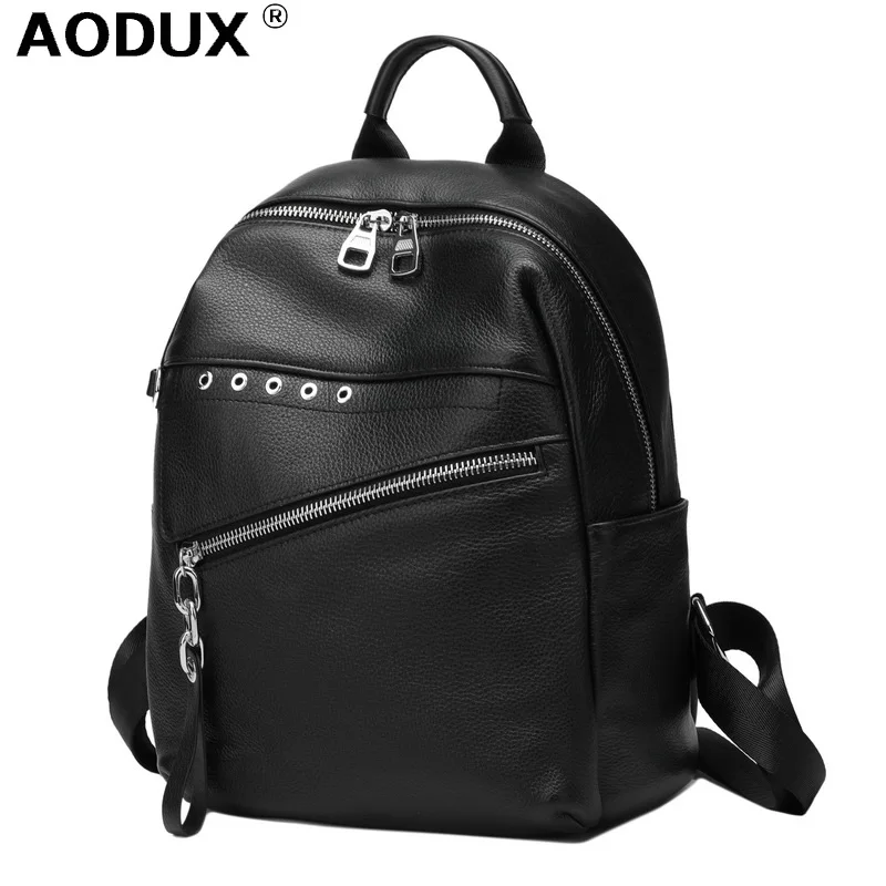 AODUX 100% iитальянская натуральная телячья кожа Серебряная фурнитура женские