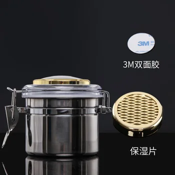 

New 1pcs Stainless steel tobacco Humidor Case Cigar Cigarette airproof pot with hygrometer smoking pipe tools Accessories