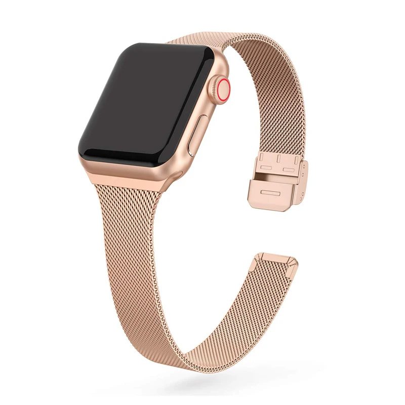 Ремешок Миланская петля для Apple watch band 40 мм 38 42 44 браслет из нержавеющей стали Iwatch