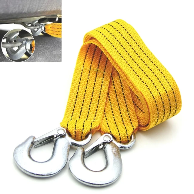 New 3 Tons Car Tow Rope Cable Towing Strap with Hooks Emergency Heavy Duty  - AliExpress