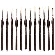 12 шт./компл. искусства стержень кисти двухцветный нейлон волос ручка для акварель кисти малярные кисти для обучения нанесению акрила-арта