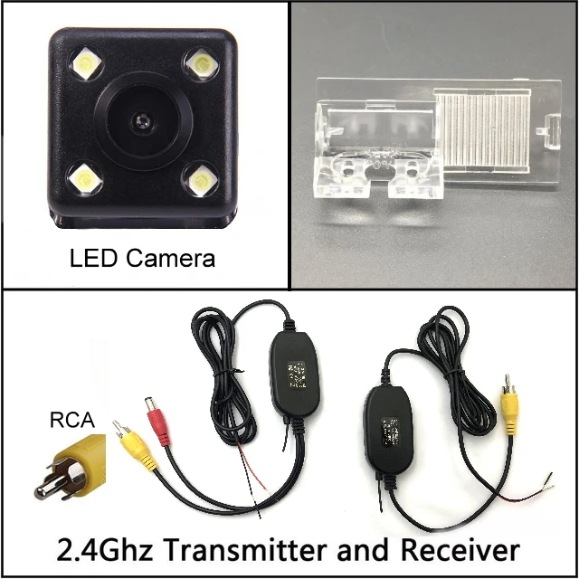 Для Citroen C-Elysee C-Quatre C2 C4 C5 C3-XR DS5 DS6 10~ 17 Автомобильная камера ночного видения trasera заднего вида - Название цвета: wireless n 4 LED