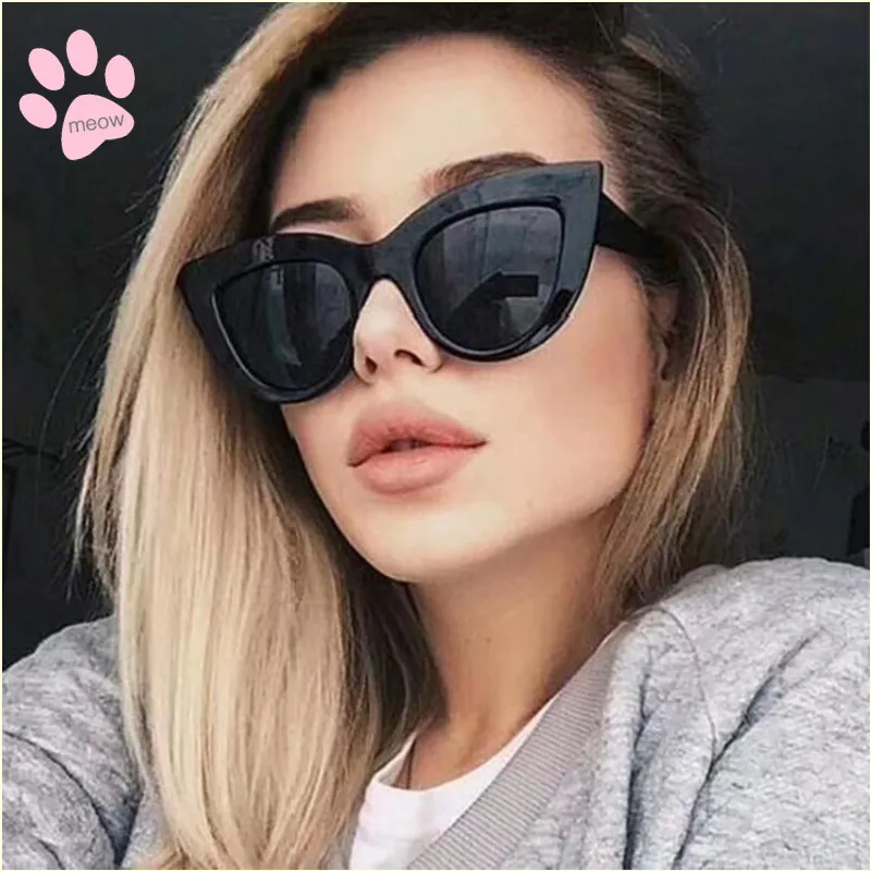 Deepdee солнцезащитные очки кошачий глаз 2020 Женщина/Мужчина для женщин с черной