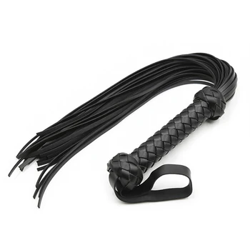 Unisex Genuine Leather Pimp Whip Riding Crop Horse Whip Flogger Sex Spanking Paddle BDSM Porn Punishment Slave Bondage Sex Tools 4