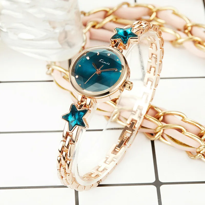 Женские кварцевые часы со звездами, маленькие женские наручные часы с браслетом, модные элегантные нарядные часы Relojes Mujer с подарочной коробкой