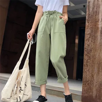 

Women Casual Harem Pants For Women Ankle Length Haren Pants Harajuku Female Women Elastic Waist Loose Trousers