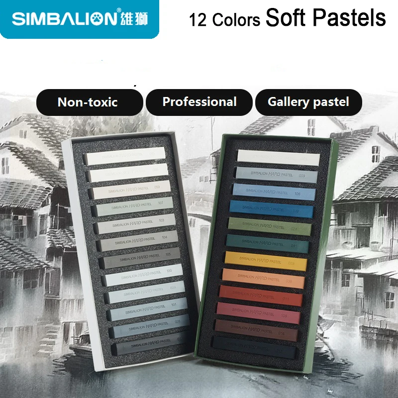 Sketch Chalk 12 Colors Gallery Soft Pastel Colored Fluorescent/Life & Nature tones Drawing Supplies
