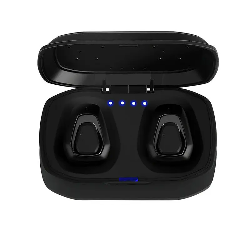 Black Bluetooth беспроводные бинауральные наушники с зарядным чехлом, чехол, стерео гарнитура, беспроводные наушники, Bluetooth наушники - Цвет: Black