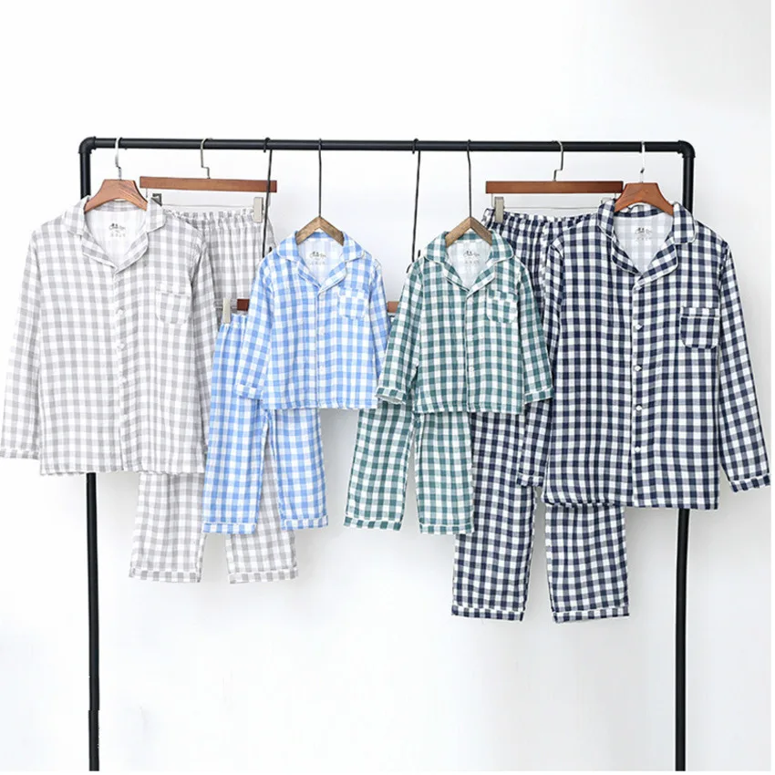 

Family Matching Clothes 2019 British Parent-child Pajamas Pure Cotton Coule Long Sleeved Pajamas Suit Casual Home Furnishings