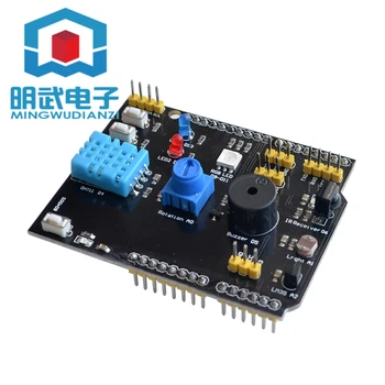 

9-in-1 multi-function expansion board DHT11 temperature and humidity LM35 temperature buzzer compatible with UNO