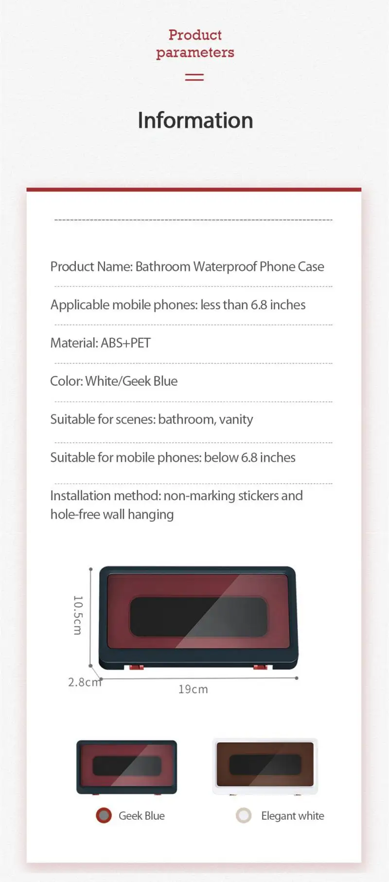 Magic Wall Mounted Phone Case Waterproof Phone Holder Bathroom Toilet Tablet Or Phone Holder Self Adhesive Shower Accessories