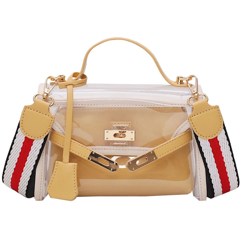

New Korean Version Of The Small Square Bag Hit Color Handbags Fashion Tide Transparent Shoulder Bag Shoulder Bag