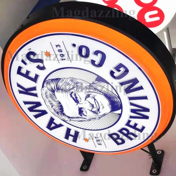 

UV Print Black Aluminum Frame Round LED Light Box/Circular Projecting Lightbox/ LED Back-lit Illuminated Shop Signs