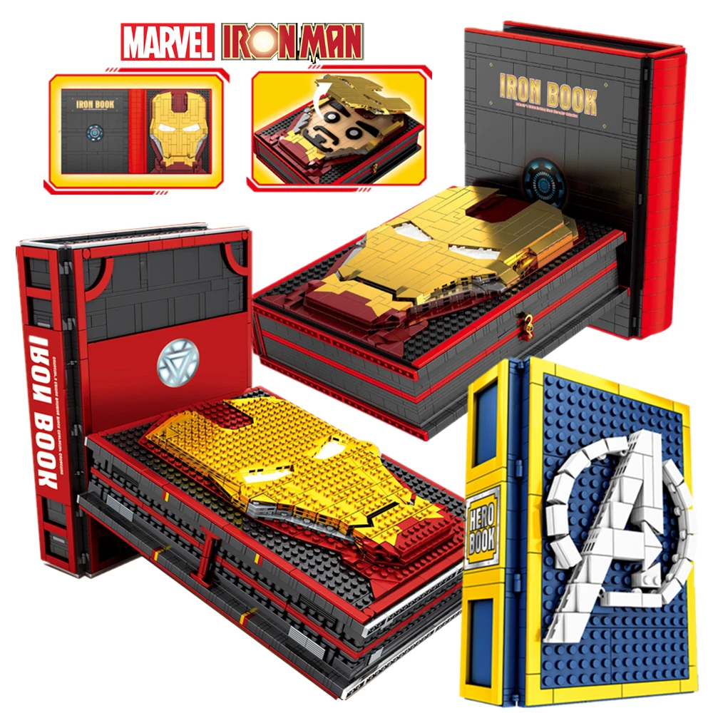 New 2600PCS 52 Mini Dolls Marvel Avengers Ironman SpiderMan Heroes Display Book Ideas Figures Building Blocks Bricks Toys Gifts | Игрушки и
