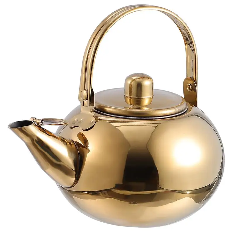 1.5/2/2.5L Stainless Steel Coffee Pot Mugs With Lid Practical Teapot Mug With Espresso Machines Screen Loose Leaf Tool Water