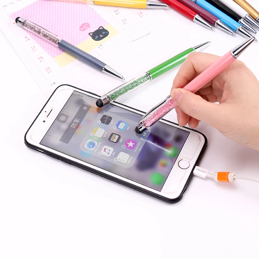 

Reative Crystal Pen Diamond Ballpoint Pens Stationery Ballpen Stylus Touch Pen for Writing Stationery Office School 1PC