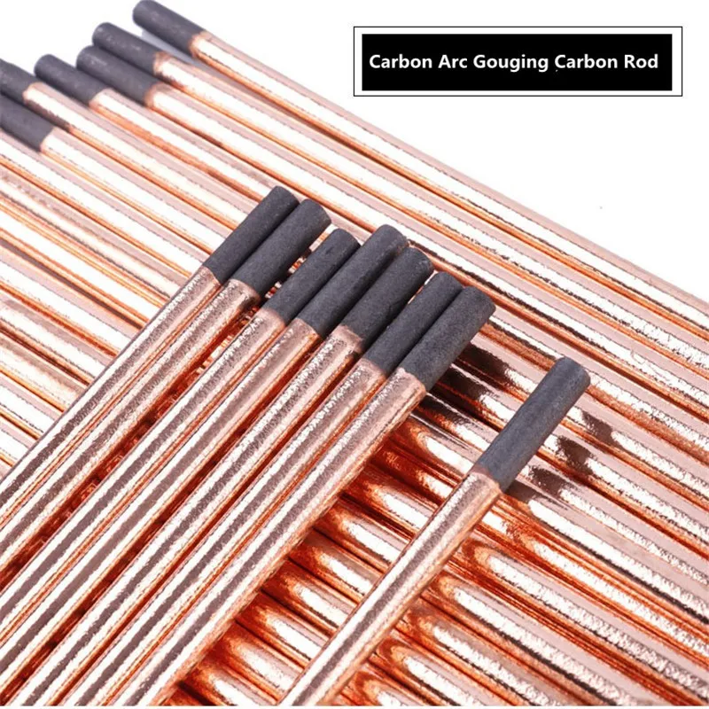 Round Arc Air Gouging Carbon Rod Bar 4-10mm Welding DC Gas Gouging Gun Electrode Graphite Rods Soldering Supplies 5pcs welding rods tin solder rod carbon arc rods
