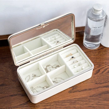 

Jewelry Storage Box PU Leather Manager Holder Classification Organizer Boxes for Ring Necklace Bracelet Earring Accessories