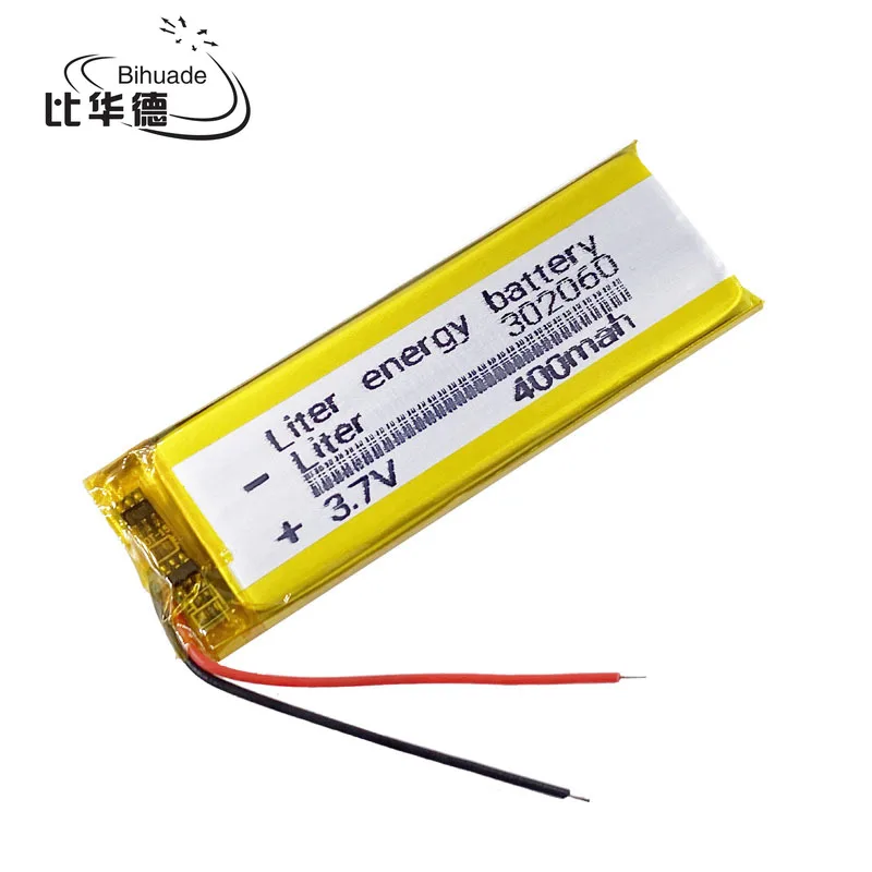 3.7V 400mAh 302060 Lithium Polymer LiPo Rechargeable Battery ion cells For Mp3 Mp4 Mp5 DIY PAD DVD E-book bluetooth headset