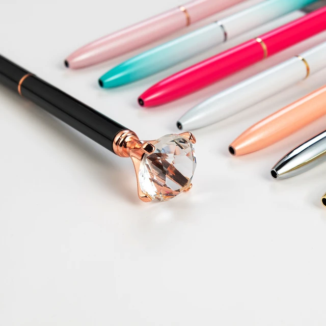 Crystal Pen Diamond Metal Pens  Ballpoint Pen Rhinestone - Diamond Metal  Ballpoint - Aliexpress