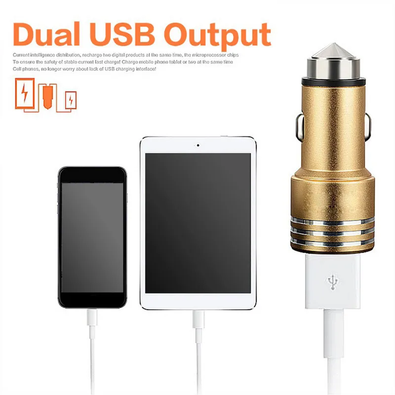 Автомобильный двойной USB адаптер с 2 портами зарядное устройство аварийный