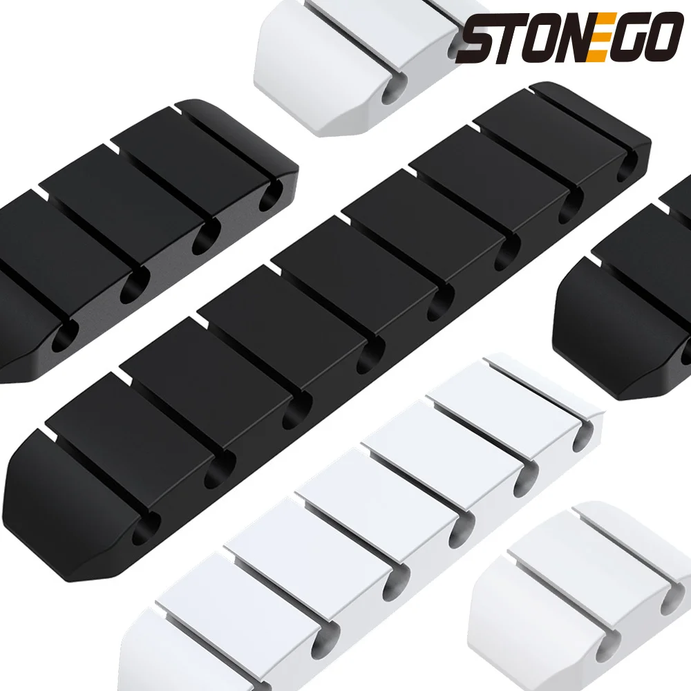 Supporto Clip Per Cavo Autoadesivo In Silicone -  Pezzi Organizzatore Per Scrivania - Bianco - 2