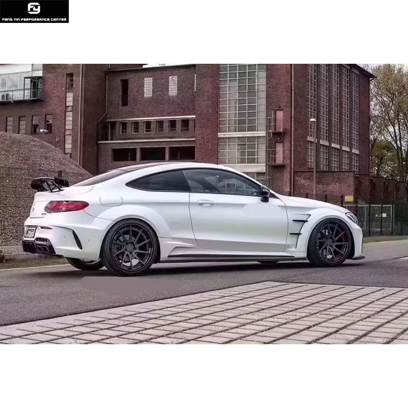 W205 PD стиль широкий автомобильный комплект кузова FRP из углеродного волокна передний бампер для заднего бампера боковые юбки крылья для Mercedes Benz W205 C63 14-18