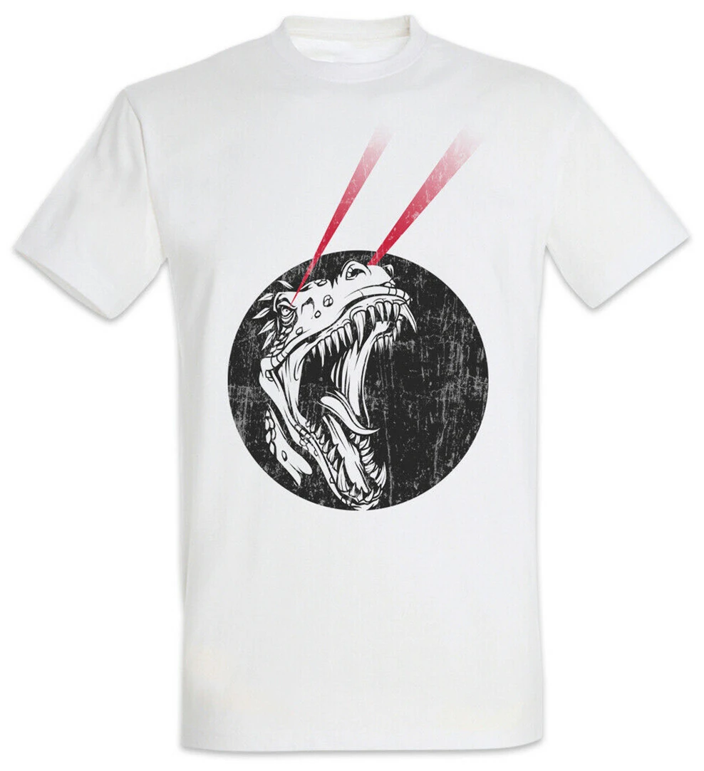 

Laser T-Rex T-Shirt Tyrannosaurus Robot Fun Geek Rex Nerd Dinosaur Cyborg Style Round Tee Shirt