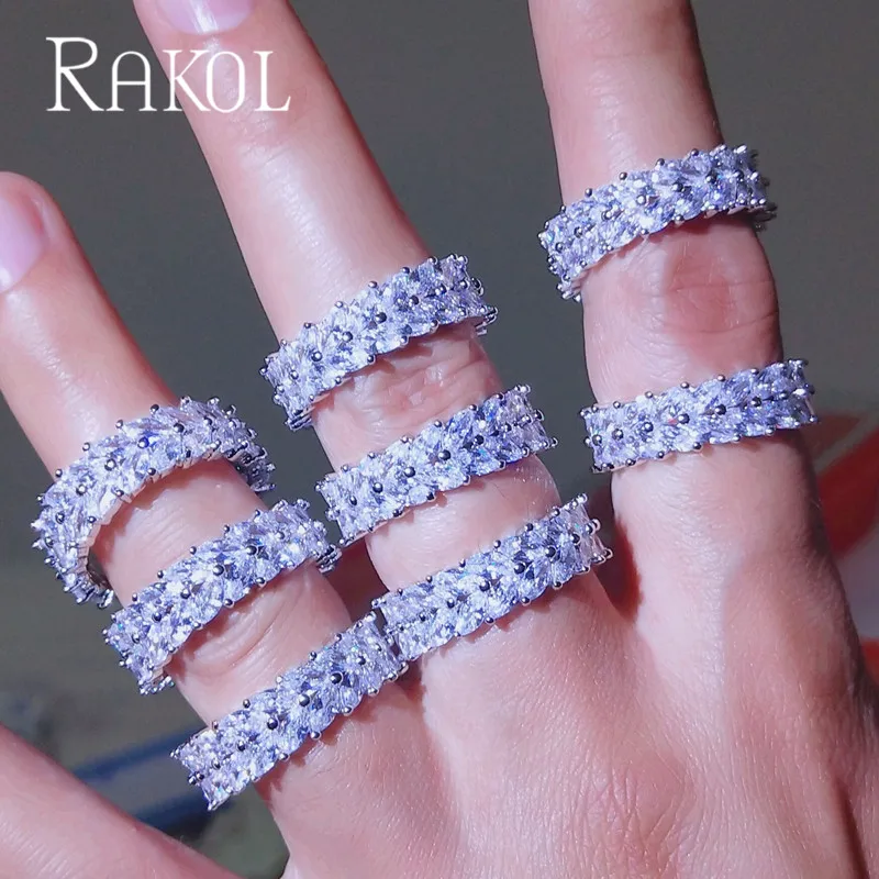 RAKOL Высокое качество микро проложенный кубический циркон белый цвет Свадебные