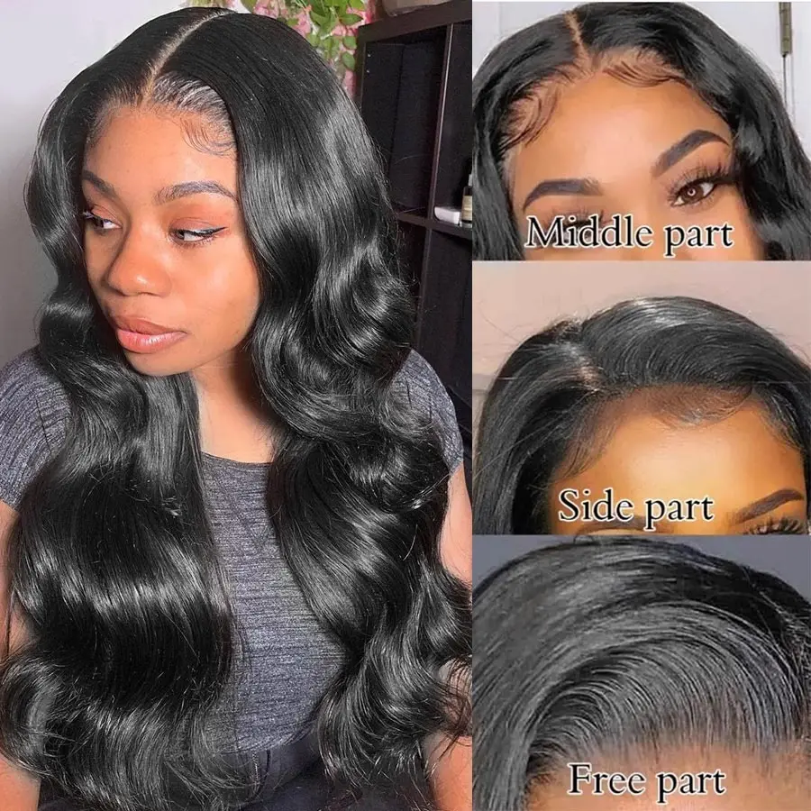 HD Transparent Body Wave Lace Front Human Hair Wigs For Black Women 4x4 13x4 Lace Frontal Closure Wig Pre Plucked With Baby Hair