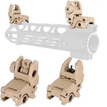 

4 AR 15 Tactical Flip up Front Rear Sight Set Polymer Sights Windage Adjustment For rfilescope 1913 Picatinny Rail handguards
