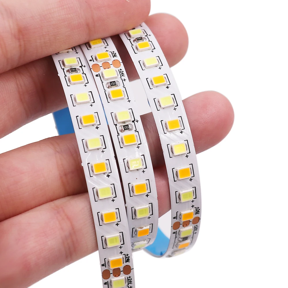 DC24V Светодиодный ленточный светильник 5 м SMD2835 168 светодиодный s/M CCT белый+ теплый белый светодиодный ленточный 8 мм PCB гибкий светодиодный светильник для украшения