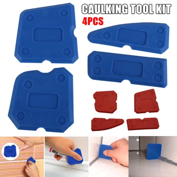 

4pcs Set Spatula Caulking Tool Kit Joint Silicone Grout Remover Scraper Glass Glue Grout Scraper Tile QP2