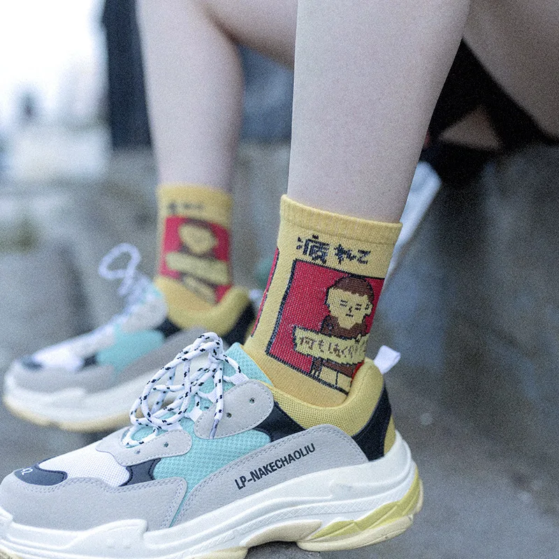 Женские носки с героями мультфильмов хлопковые Harajuku женские милые унисекс для