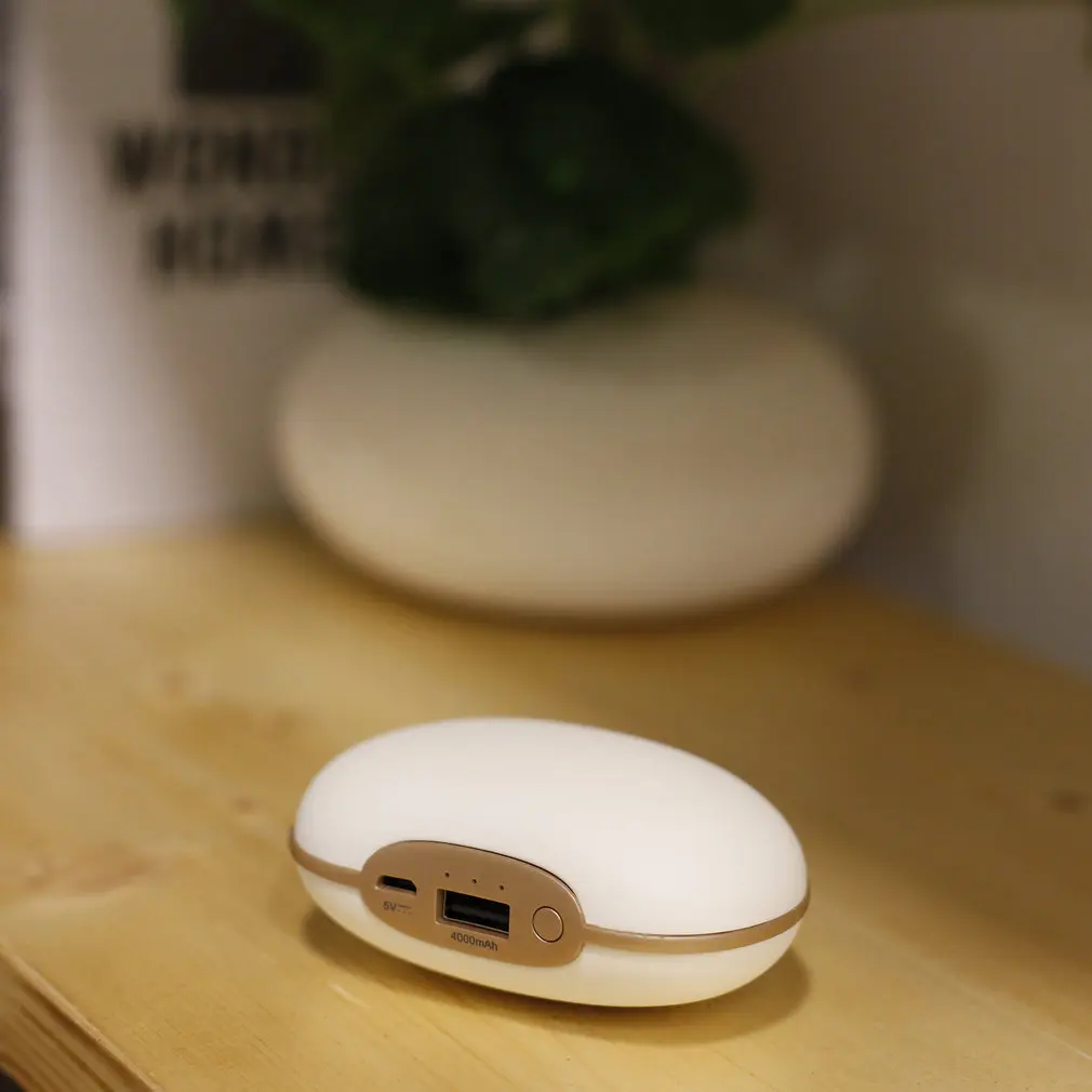Милая форма гороха зима USB перезаряжаемая мини-грелка для рук Массажная портативная с внешним аккумулятором 4000mah для мобильного телефона