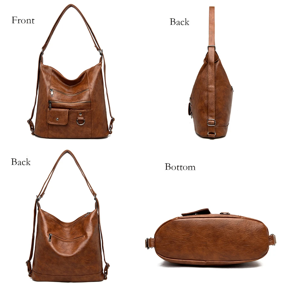 US $23.35 Hot 3in1 Womens Bag Large Capacity Soft Pu Leather Handbag 2020 New Trend Ladies Shoulder Messenger Bags Sac A Main