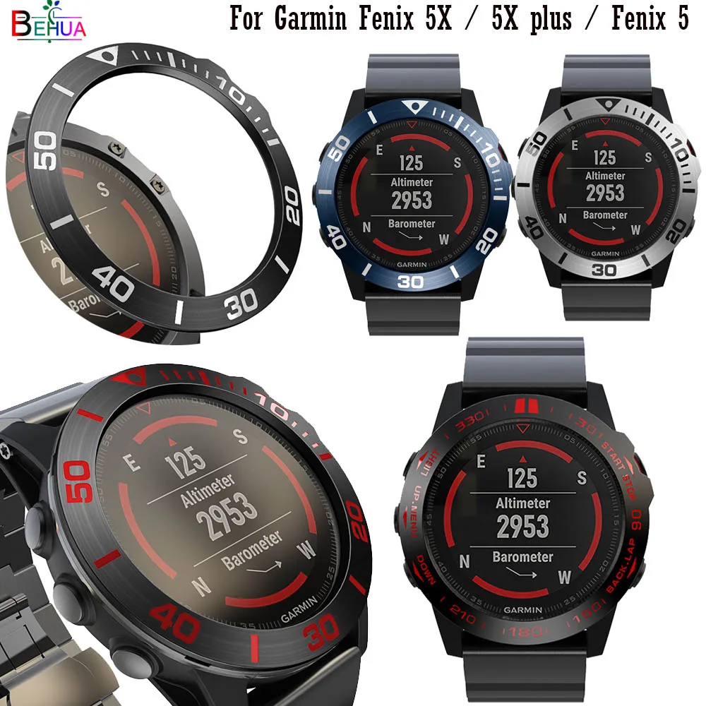 BEHUA Fashion Steel Smartwatch Case For Garmin Fenix 5X 5X plus Fenix 5 Dial Bezel Ring 1