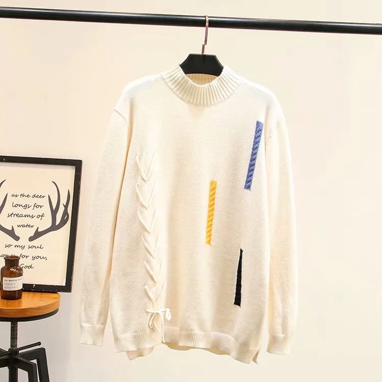 Женские свитера размера плюс 2XL-3XL, повседневная трикотажная верхняя одежда, топы с длинными рукавами, Свитера с высоким воротом