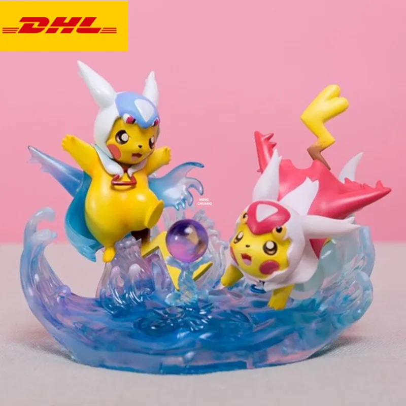 

6" Cartoon Cute Simulation Animal Statue Pikachu Bust Pichu Full-Length Portrait Water Seven GK Action Figure Toy BOX 15CM V686