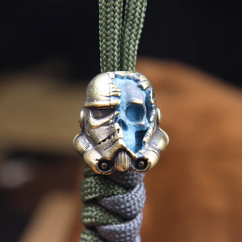 Dead Soldat Schädel Gesicht Helm Messer Lanyard Bead Anhänger Paracord  Perlen Messing Charms EDC Werkzeug Überleben Armband DIY Zubehör -  AliExpress