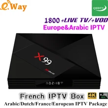 Android 7,1 4K Smart tv Box X99 RK3399 ТВ приемники арабский французский Европейский IP ТВ подписка 1 год QHD ТВ голландский Франция IP tv BOX