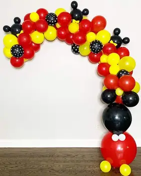 

20pcs/lot 10" Latex Balloon Theme Party Decoration/Black Yellow and Red Balloon/Baby Shower First Birthday Decorations