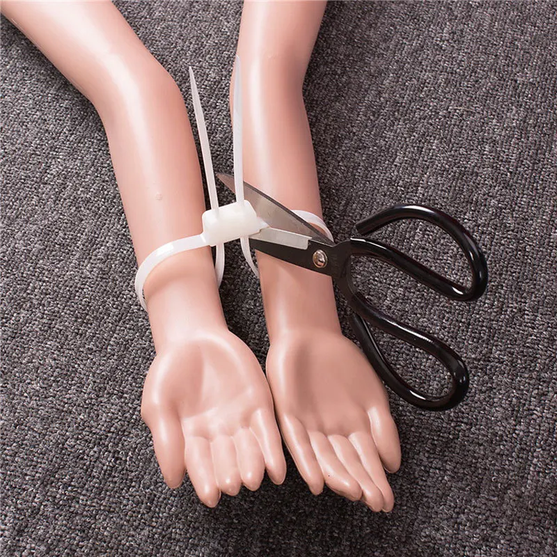 10pcs 12mmx700mm plastic police handcuffs Double Flex Cuff Disposable Handcuffs zip tie Nylon cable ties 12x700 12*700
