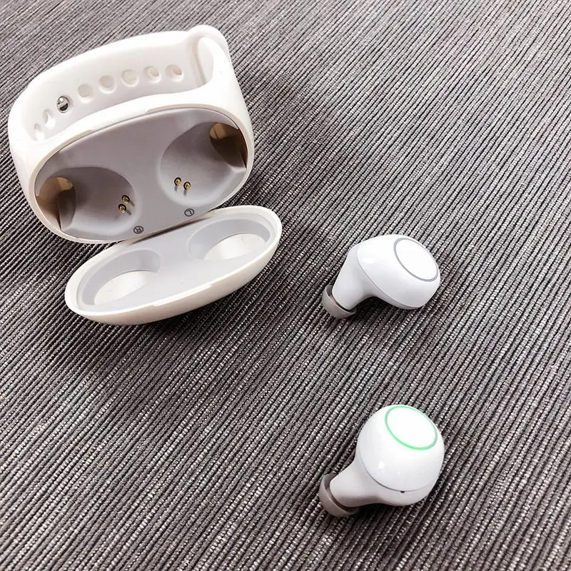 Tws Беспроводная bluetooth-гарнитура с ремешком на запястье, беспроводные наушники 5,0, Bluetooth наушники для телефонов IPhone, Android