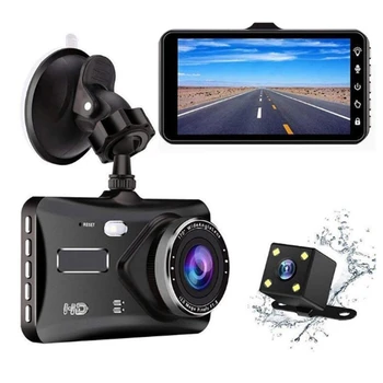 

Front and Rear Dual Dash Camera HD 1080P 4 Inch Dashboard Camera Full HD 170° Wide Angle Backup Camera With G-Sensor Parking Mon
