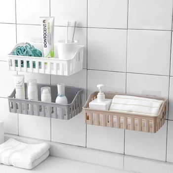 

Stick Type Corner Storage Rack Organizer Wall Shower Shelf Basket Bathroom Shampoo Holder kitchen bathroom storage shelves