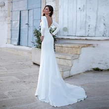 Verngo свадебное платье Русалка Простые Свадебные платья элегантные длинные рукава платье невесты Vestido De Noiva Sereia