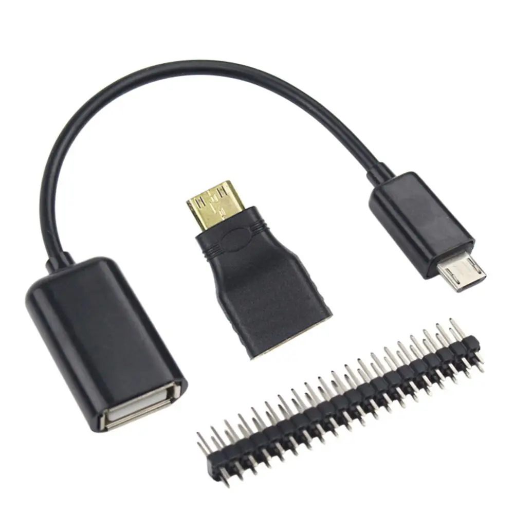 

Raspberry Pi Zero Kit W Budget Pack 3 In 1 HDMI to HDMI Adapter USB OTG Host Cable GPIO Header 2x20 Male Header Strip Accessory