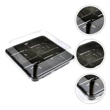 

1 Set of 20Pcs Four Grid Packing Box Dessert Tray Disposable Takeout Container